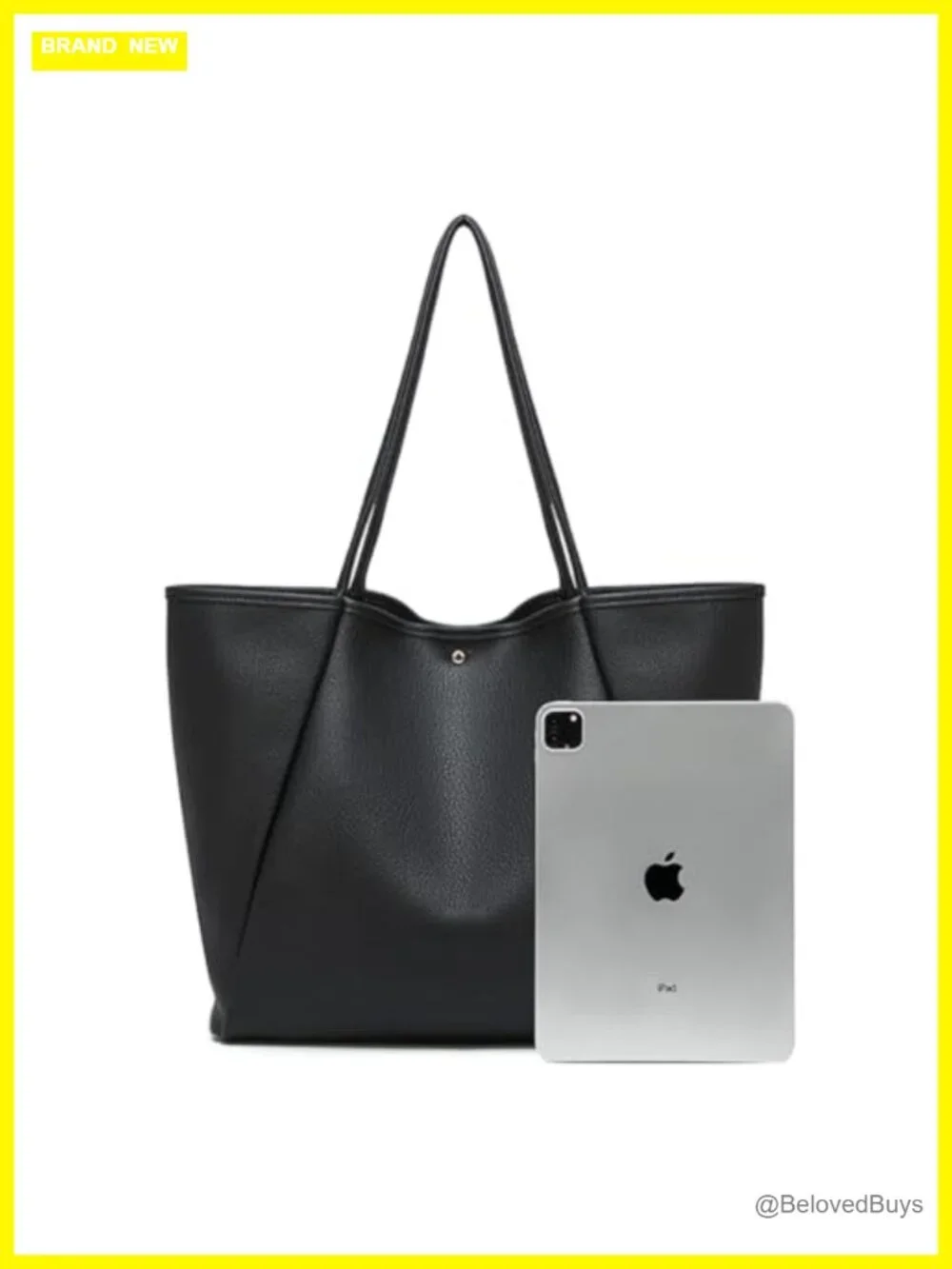 Large Leather Tote Bag Work Bag Spacious Minimalist Handbag
